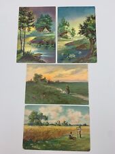 Lot of 4 Tuck's O'er Hill and Dale Embossed Postcards, Series 132 picture