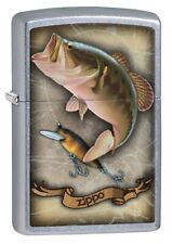 Zippo Bass Fishing with Lure Lighter, Street Chrome NEW IN BOX picture