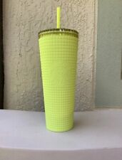 Starbucks 2023 Meadow Yellow Soft Touch Grid Tumbler Cold Cup 24 oz picture