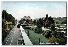 Brookline Massachusetts MA Postcard Brookline Hill Station c1905 Vintage Antique picture