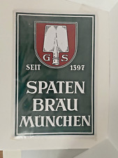 Spaten Brau Munchen Metal Bar Sign Brand new picture
