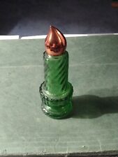 vintage avon green glass christmas candle perfume Bottle Empty  picture
