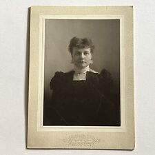 Antique Cabinet Card Photograph Beautiful Woman Lovely Dress Brooklyn NY picture