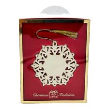 Lenox 2003 Holiday Cheer Snowflake Ornament Lace Porcelain Cut Out Medallion picture