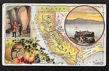 Vintage Trade Card Arbuckles Ariosa Coffee Wine Tasting California Map picture