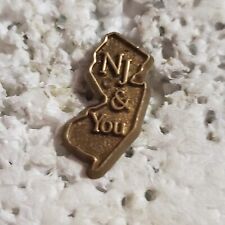VTG NJ and You New Jersey Souvenir Travel Lapel Hat Pin Pinback State Outline picture