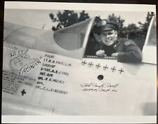 BOB PUNCHY POWELL WWII PILOT SIGNED 11X14 LARGE PHOTO 352ND FG BLUENOSE BASTARDS picture