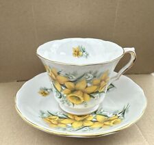 Vtg Royal Kent Bone China Stafforshire England Yellow Daffodil Tea Cup & Saucer picture