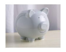 Pearhead Ceramic Piggy Bank Gender Neutral Nursery Décor, Baby Girl/Boy Gray picture