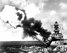 16 inch guns of the USS IOWA firing in the Pacific 8x10 WWII WW2 Photo 550a picture