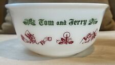 Vintage Hazel Atlas Tom and Jerry Mixing/ Punch Bowl Red Green and White picture