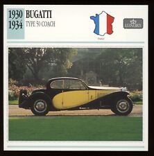 1930 - 1934  Bugatti  Type 50 Coach   Classic Cars Card picture