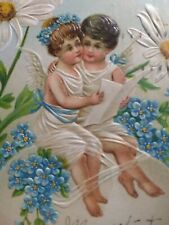Vtg postcard. A Joyous Easter. Angels, egg. Flowers. B.W. Germany.PMK 1908 (G23) picture
