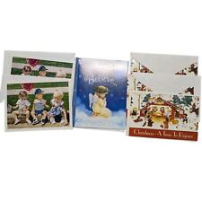 6 Vintage Kids Greeting Cards Lot Christmas Blank Unused w Envelopes Boys Girls picture