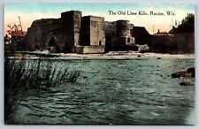 Racine Wisconsin~Old Lime Kiln View from Water~c1910 Postcard picture