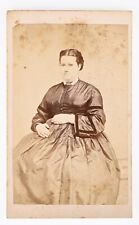 ANTIQUE CDV CIRCA 1860s G.W. TWINING GORGEOUS YOUNG LADY IN DRESS FINDLAY OHIO picture