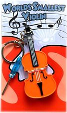 World's Smallest Violin Keychain Playable with Music - Mini Tiny Violin picture