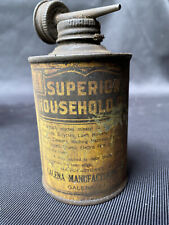 vtg galena oil tin can with spout cap 8 oz galena ILL Rusty Rustic picture