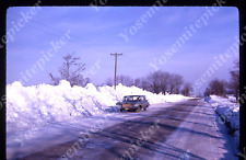 sl82 Original slide 1962 snowy road station wagon car 434a picture