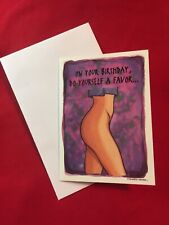 Naughty Greeting Card Funny Humor Sarcastic Joke Birthday Anniversary Vintage  picture