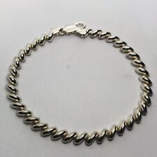 8.25” 8.5g 925 FINE ITALIAN LINK STERLING SILVER MARKED BRACELET PUFFY LINK picture