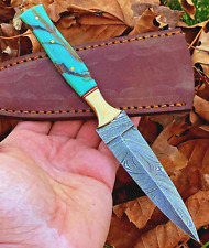 Custom Made WlidLife Throwing Boot Knife - Hand Forged Damascus Steel Blade 863 picture