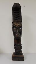 Vintage Carved Wood Sculpture Tribal African Queen Black Female Figural picture