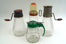 Vintage Collection of 4 Glass Nut / Spice Chopper Grinder & Syrup Dispenser picture