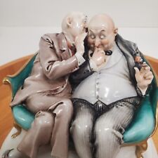Capodimonte Figurine G. Cappe Two Men on Couch Telling Secret Joke “The Gossips” picture