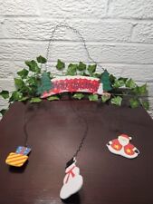 “Merry Christmas” Wooden Hanging sign With Dangly Ornaments picture