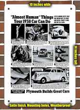 METAL SIGN - 1938 Plymouth Vintage Ad 10 picture