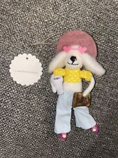 Anthropologie Poodle Doll Ornament Christmas Decoration White Poodle Brand New picture