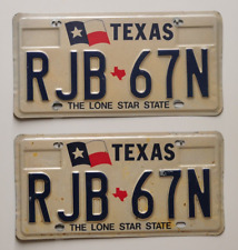 Pair of Vintage Texas  License Plates  RJB  67N  