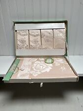 Vintage Banquet Tablecloth & 4 Napkins Set Pink Roses Northern Ireland New picture