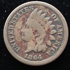 KAPPYSCOINS G8501  1864 CN CIVIL WAR USED AND DATED  INDIAN  CENT GOOD picture