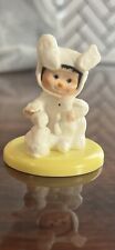 RARE Merry Miniatures Girl in Bunny Suit Easter Hallmark Hard to Find 1974 Vntg picture