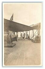 Postcard Captain?/Crew walking under Canopy on American Ship AZO RPPC T17 picture