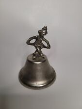 Metal Brass Pewter Clown Bell with Silver Metal Overlay Vintage picture