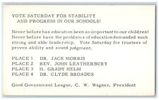 c1950's School Trustee Election Progress Forth Worth Texas TX Unposted Postcard picture