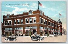 Warren Minnesota~K J Taralseth Co Block~Vintage Cars in Street~1927 picture