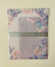 Japanese Stationary Set Blue Berry&Flower Pattern 8 stationary paper 4 envelopes picture