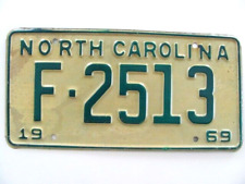 1969 NORTH CAROLINA NC LICENSE PLATE TAG, 