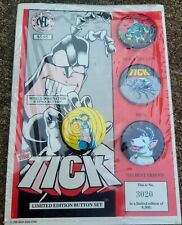 THE TICK Limited Edition Button Set NEW ENGLAND COMIC Co. 3020/6000 New SEALED picture
