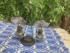 old antique miniture double oil lamps picture