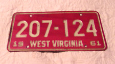 Vintage  FINE+ 1961 WEST VIRGINIA License Plate picture