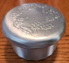 Vintage Wendell August Aluminum Trinket Box With Holly Leaves & Berries Design picture