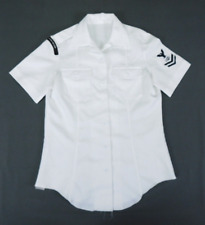 US Navy White Shirt Women's 34 Short Half Sleeve Dress Summer Polyester Uniform picture