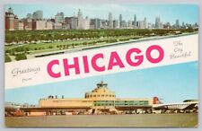 Postcard Greetings from Chicago Multi-View, Illinois, Posted 1957 picture
