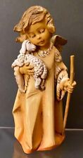 Fontanini Angel Shepherd Lamb Figurine #562 SIGNED E Simonetti Italy 1988 8” picture