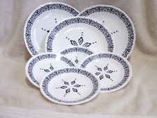 7 Corelle Florentia Dinner and Bread Dessert Plates Blue White Italian Tile picture